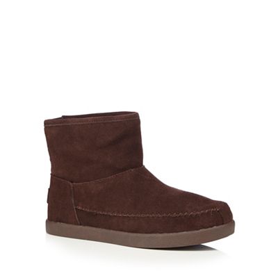 Dark brown suede boots